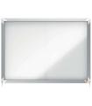 Nobo Vitrina Interior para 8 Hojas A4 con Superficie Magnetica y Puerta Deslizante - 689x972x54mm - Superficie Blanca Metalica y
