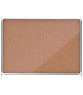 Nobo Vitrina Interior 18 Hojas A4 Corcho Puerta Deslizante - Superficie Autorregenerable - Aluminio - Color Natural