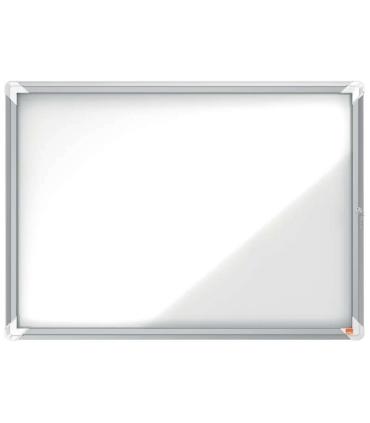 Nobo Vitrina Exteriores 8 Hojas A4 Superficie Blanca Magnetica - 692x972x45mm - Puerta Seguridad Cerradura Marco Aluminio - Resi