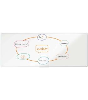 Nobo Premium Plus Pizarra Magnetica de Acero Vitrificado 3000x1200mm - Montaje en Esquina - Blanco