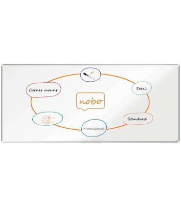 Nobo Premium Plus Pizarra Magnetica de Acero Lacado 2700x1200mm - Montaje en Esquinas - Blanco