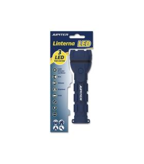 Jupiter Linterna de Luz Blanca 3 LED 50lm - Cuerpo de Goma - Resistencia IP44 - Funciona con 2 Pilas AA (No Incluidas) - Color..
