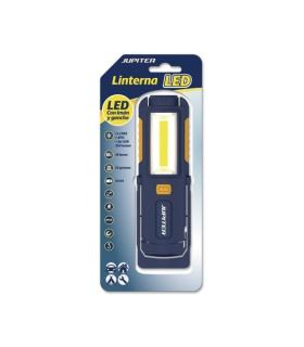 Jupiter Linterna de Trabajo LED+COB 250lm - Con Iman y Gancho - Resistencia IP44 - Funciona con 4 Pilas AA (No Incluidas) - Colo