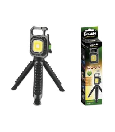 Cegasa Profesional Linterna Mini con Tripode COB hasta 670lm - Luz Blanca, Amarilla, Blanca y Amarilla Combinadas, Luz Roja y Lu