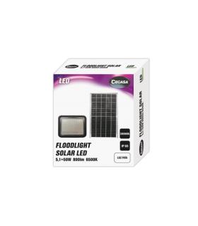 Cegasa Floodlight Foco Solar LED 800lm 6500K - Panel Solar Integrado 5V-6W - Autonomia hasta 12h - Resistencia IP65