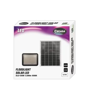 Cegasa Floodlight Foco Solar LED 3200lm 6500K - Panel Solar Integrado 5V-25W - Autonomia hasta 12h - Resistencia IP65