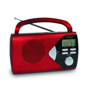 Metronic Radio Portatil AM/FM con Funcion Alarma - Pilas - Color Rojo