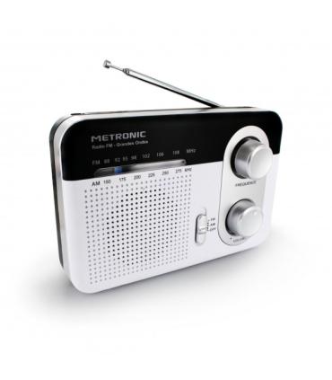 Metronic Radio Portatil AM/FM y Onda Larga - Colo blanco