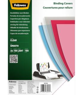 Fellowes Pack de 100 Portadas para Encuadernar de Polietileno A4 180 Micras - Producto Reciclable - Transparentes