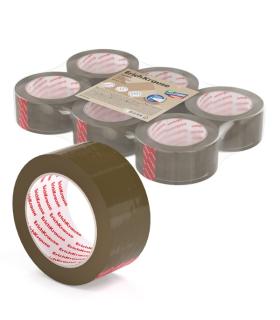 Erichkrause Precinto de Embalaje - Medidas 48mmx50m - Adhesivo de Gran Adherencia - Facil de Cortar - Color Marron Pack de 6
