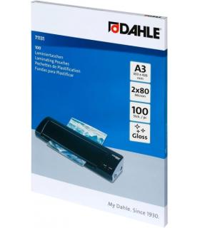 Dahle Pack de 100 Fundas para Plastificar Brillo A3 - 80 Micras - Alta Calidad - Transparente