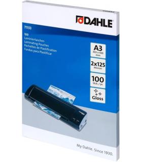 Dahle Pack de 100 Fundas para Plastificar Brillo A3 - 125 Micras - Alta Calidad - Transparente
