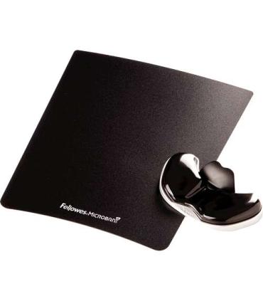 Fellowes Canal-V Reposamuñecas Deslizante de Gel - Minimiza la Presion sobre la Muñeca - Color Negro