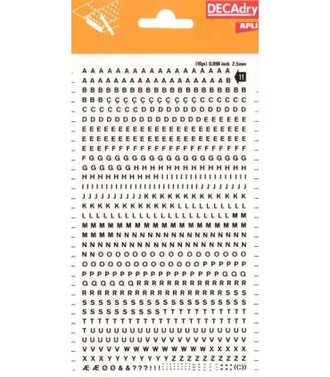 Apli Letras Transferibles Mayusculas Negras 2.5mm 730 Caracteres