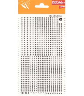 Apli Numeros Transferibles - 2.5mm - Facil Aplicacion - Negros Intensos - 952 Caracteres - Negro