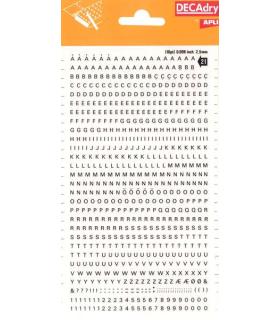 Apli Letras y Numeros Transferibles - 2.5mm - 731 Caracteres - Facil Aplicacion y Gran Adherencia - Negros
