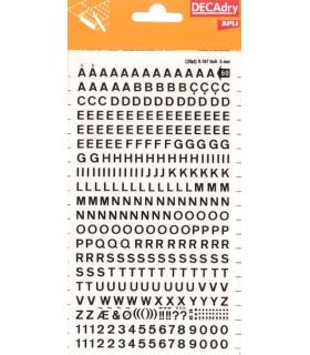 Apli Letras y Numeros Transferibles - 5mm - 339 Caracteres - Negros