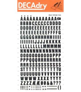 Apli Letras Transferibles Mayusculas Negras 8mm - Facil Aplicacion - 263 Caracteres - Resistente al Agua - Versatil - Negro