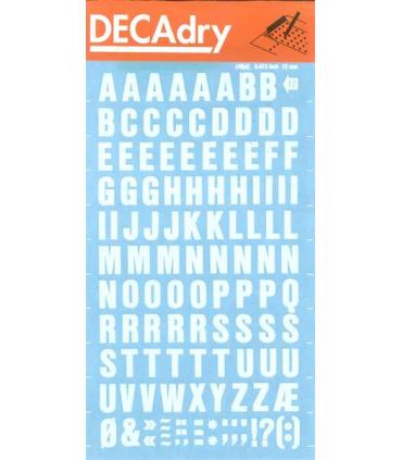 Apli Letras Transferibles Blancas 12mm - Facil Aplicacion - 117 Caracteres - Resistente al Agua - Versatil Blanco