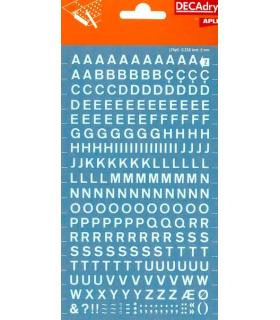 Apli Letras Transferibles Blancas 6mm - 258 Caracteres - Facil Aplicacion - Gran Adherencia - Versatil Blanco