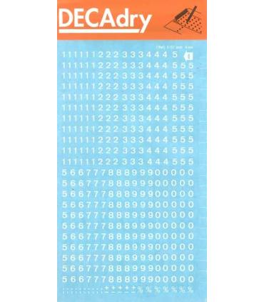 Apli Numeros Transferibles - 4mm - Facil Aplicacion - 420 Caracteres - Blanco