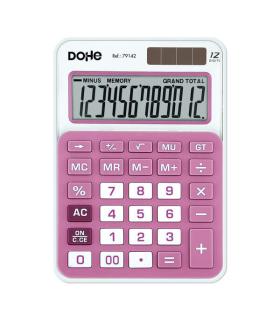 Dohe Calculadora Electronica de 12 Digitos - Alimentacion Solar y a Pilas - 4 Teclas de Memoria - Apagado Automatico - Teclas..