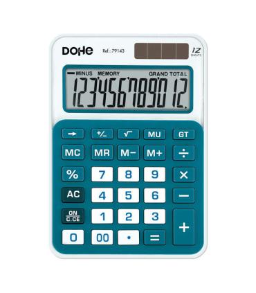 Dohe Calculadora de Sobremesa Mediana 12 Digitos - Teclas de Gran Formato - 4 Teclas de Memoria - Apagado Automatico - Alimentac