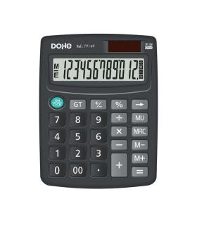 Dohe Calculadora Electronica de Sobremesa - Pantalla LCD de 12 Digitos - Alimentacion Solar y a Pilas - Teclas de Gran Tamaño