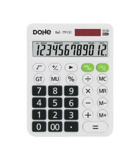 Dohe Calculadora Electronica de 12 Digitos - Pantalla Reclinada - Alimentacion Solar y a Pilar - Apagado Automatico - Teclas..