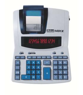 Ibico 1491X Calculadora Profesional Termica 14 Digitos - Pantalla LCD 2 Colores - Impresion en Negro - Velocidad 10 Lineas..