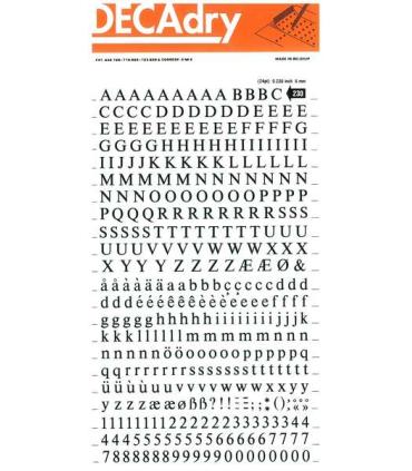 Apli Letras y Numeros Transferibles Super 6mm - 390 Caracteres - Negros Intensos