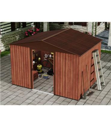 Sungarden Caseta de Metal - Puerta Corredera - 7.4M2 - Color Madera