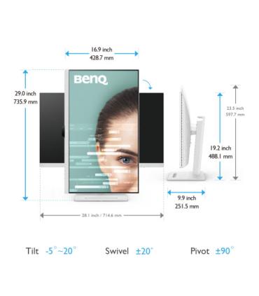 BENQ MONITOR GW3290QT (9H.LLHLA.TBE) (Q1'23) 31.5” IPS 2K QHD USB-C EYE-CARE, ALTAVOCES Y MICRÓFONO CON CANCELACION DE RUIDOS..