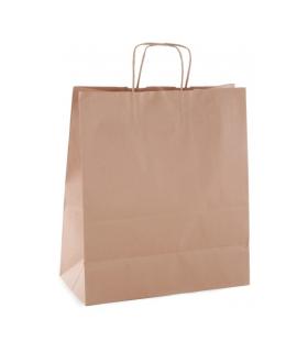 Apli Pack de 50 Bolsas Kraft - Alta Resistencia - Asas Rizadas - Reutilizables y Reciclables - Color Marron