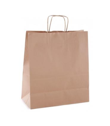 Apli Pack de 50 Bolsas Kraft - Alta Resistencia - Asas Rizadas - Reutilizables y Reciclables - Color Marron