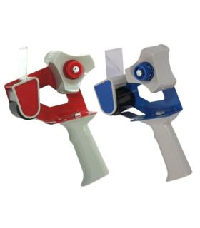 Bismark T-15 Precintadora para Rollos de hasta 50mm de Ancho - Cuchilla de Acero Templado - Empuñadura Ergonomica - Colores Rojo