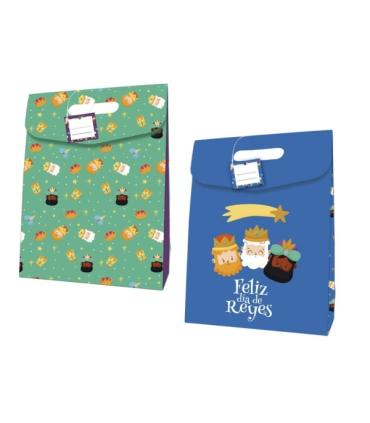Bismark Bolsa de Carton Reyes Magos - Cierre Adhesivo - Tarjeta para Escribir - 2 Diseños Pack de 12