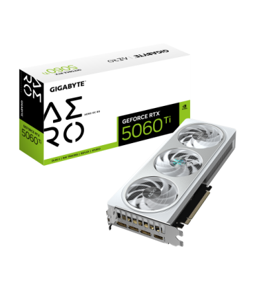 GIGABYTE GeForce RTX 5060 Ti AERO OC 8G Tarjeta Gráfica – 8 GB GDDR7, 128 bits, PCI-E 5.0, 2647 MHz Frecuencia del núcleo, 3 x..