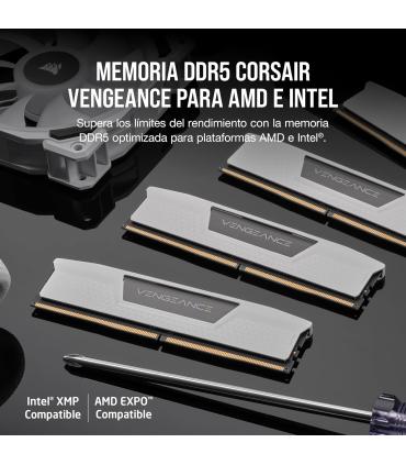 MEMORIA CORSAIR DDR5 32GB 2X16GB PC6400 VENGEANCE BLANCA CMK32GX5M2B6400Z32W
