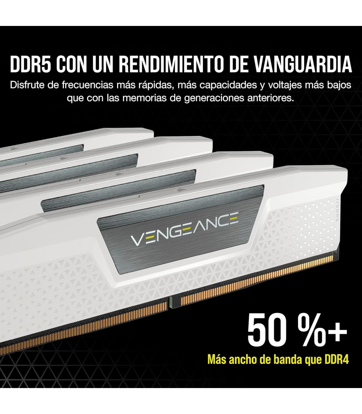 MEMORIA CORSAIR DDR5 32GB 2X16GB PC6400 VENGEANCE BLANCA CMK32GX5M2B6400Z32W
