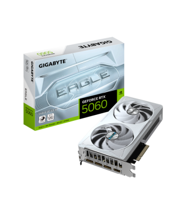 GIGABYTE GeForce RTX 5060 EAGLE OC ICE 8G Tarjeta Gráfica - 8GB GDDR7, 128bit, PCI-E 5.0, 2550 MHz Frecuencia del núcleo, 3 x Di