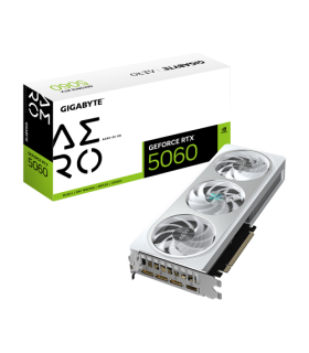 GIGABYTE GeForce RTX 5060 AERO OC 8G Tarjeta Gráfica - 8GB GDDR7, 128bit, PCI-E 5.0, 2595 MHz Frecuencia del núcleo, 3 x Display