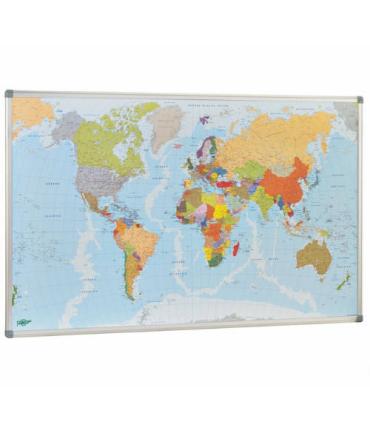MAPA MUNDI MAGNETICO 84X140 CM. MARCO ALUMINIO FAIBO 173T