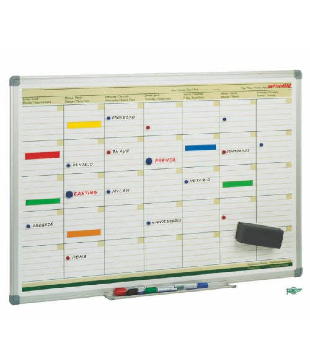 PLANING MENSUAL MAGNETICO CON MARCO DE ALUMINIO 60X90 CM. FAIBO PLM