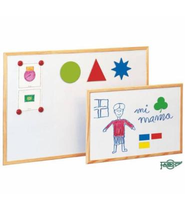 PIZARRA MAGNETICA BLANCA CON MARCO EN MADERA PINO 60X90 CM. FAIBO 702-3
