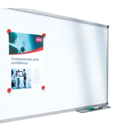 Nobo Pizarra blanca Basic magnética de acero 1200x900 mm con marco básico