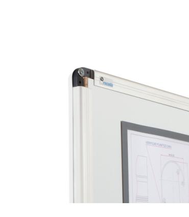 PIZARRA LACADA BLANCA MAGNÉTICA MARCO DE ALUMINIO 200X120CM ROCADA 6411