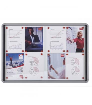 VITRINA NOBO PUERTA CORREDERA INTERIOR FONDO METAL 8 X A4 HOJAS NOBO 1902569