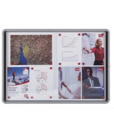 VITRINA NOBO PUERTA CORREDERA INTERIOR FONDO METAL 8 X A4 HOJAS NOBO 1902569