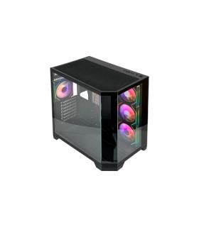 L-Link Nova Caja ATX - Cristal Templado Continuo - 4 Ventiladores RGB - USB 3.0 - Color Negro